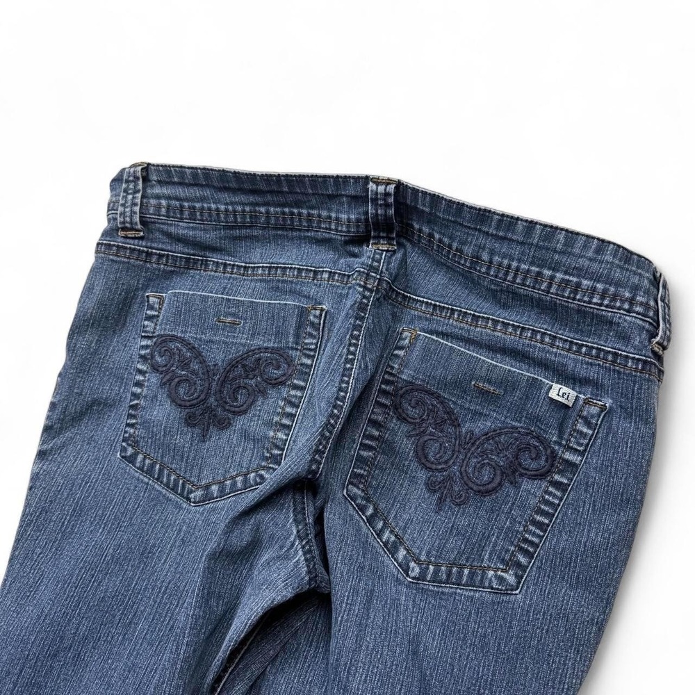L.e.i y2k bootcut flare butterfly embroidered 2000s jeans wmn size 13 - Picture 3 of 8